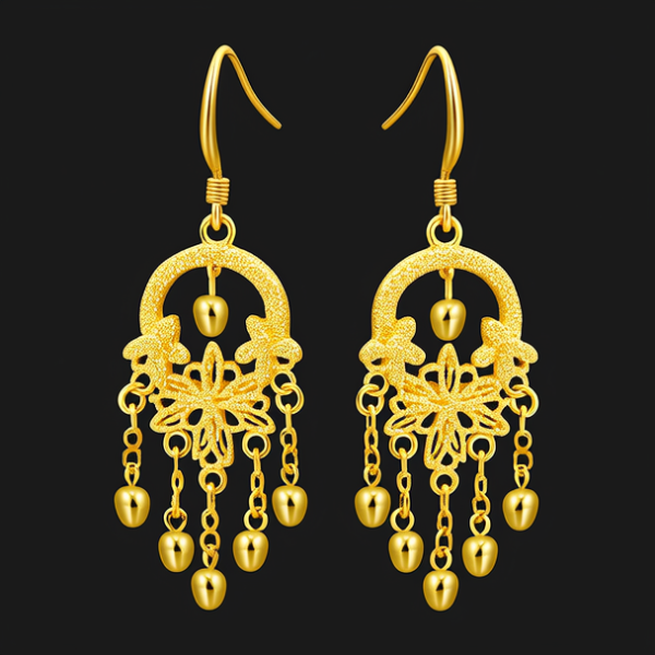 黄金耳坠图片