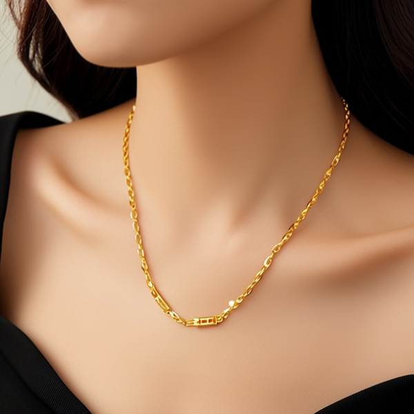 黄金项链佩戴图