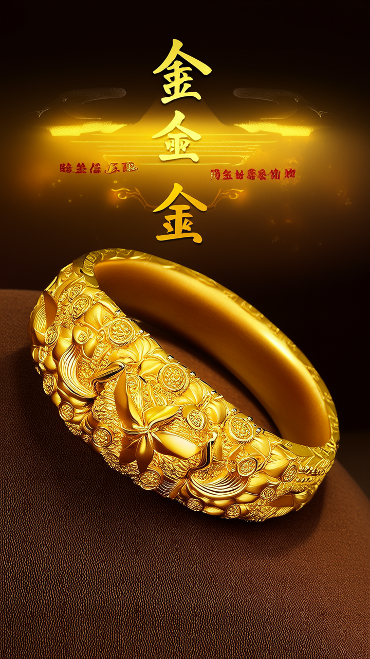 超大黄金手镯图片