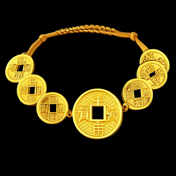 黄金铜钱手链图片