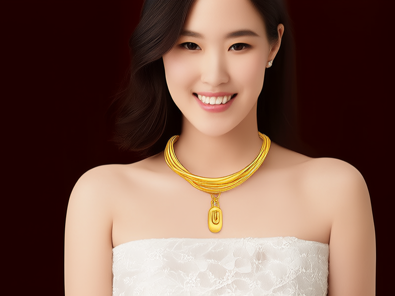 女人黄金项链图片