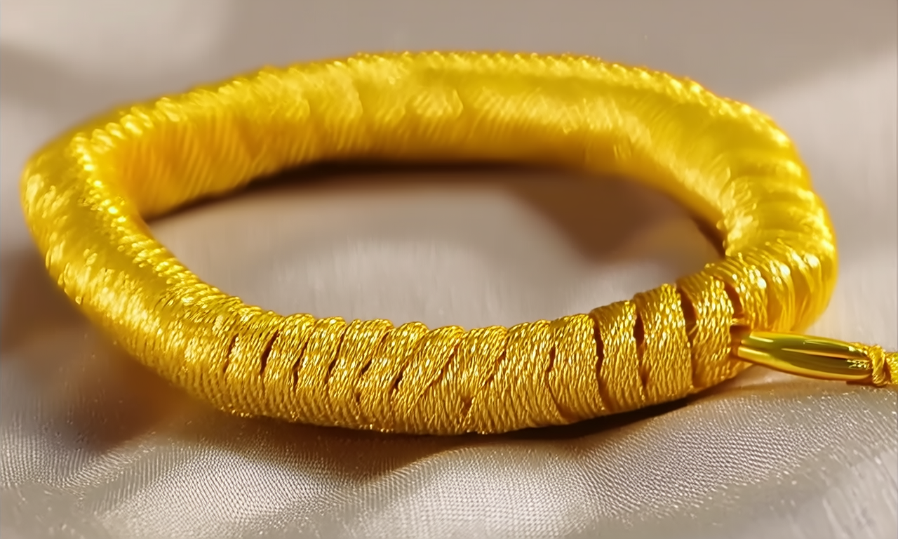 黄金手串编线图片